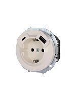 Розетка 1-м СП OSEN с заземл. TC + USB разъем механизм сл. кость LEZARD 743-9088-181TC