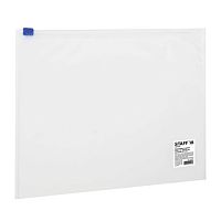 Папка-конверт на молнии А4 (230х333 мм), прозрачная, 0,12 мм, STAFF, 224979 | код 224979 | STAFF