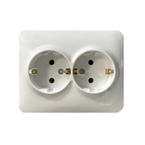 Розетка 2-м Karina Life с заземл. ПБТ бел. | код 708-0200-127B | LEZARD