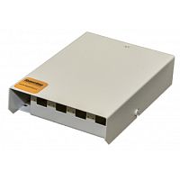 Бокс оптический универсальный настенный на 4 порта (SC duplex LC ST FC) с держателем для 8 КДЗС фиксатором центрального силового элемента зажимом для организации кабеля стяжками (без пигтейлов и проходных адаптеров), Hyperline FO-WBY-4UN-MK | код 37