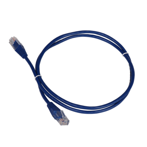 Патч-корд TWT UTP кат.5e, с заливными колпачками, 0.5 м, синий | код TWT-45-45-0.5-BL | TWT