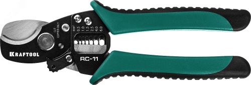 Кабелерез RC-11 д.11 мм 0.5-6 мм2 съемник изоляции | код 22696-2 | KRAFTOOL