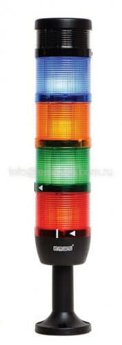 Сигнальная колонна 70 мм, красная, зеленая, желтая, синяя,стробоскоп FLESH 24 В, зуммер | код IK74F024ZM01 | EMAS