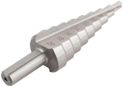 Сверло по металлу ступенчатое 4-20мм 9 ступеней HSS КУРС 36402 фото 4 Сверло по металлу ступенчатое 4-20мм 9 ступеней HSS КУРС 36402 фото 4