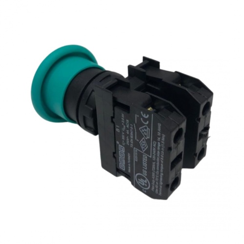 B102MY Кнопка Грибок без фиксации зеленая (1НО+1НЗ) | код B102MY | EMAS B102MY Кнопка Грибок без фиксации зеленая (1НО+1НЗ) | код B102MY | EMAS