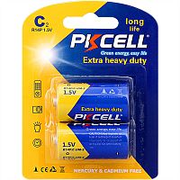 Солевой элемент питания PKCELL R14P-2B тип - C(R14) 2 шт в блистере | код R14P-2B | PKCELL