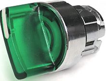 КПЕ 31РЛС зеленый IP40 LAY4-BK43.BR Головка для переключателя 22 мм 2 позиции с подсветкой с возвратом металлическая | код LAY4-BK43.BR | Briswik