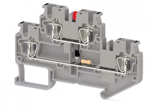 311 469, Пружинная клемма серии SRD 2,5-2FLD-220VAC (Серый) | код 0.0.0.3.11469 | KLEMSAN