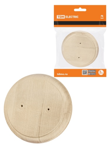 Накладка на бревно деревянная под распаечную коробку круглая НБУ 1П 107х107 мм, береза TDM | код SQ1821-0428 | TDM