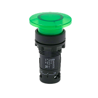 Кнопка грибовидная зеленая с подсветкой, O40 мм, 1NO, 24V AC/DC, IP54, пластик MTB7-EW43611 | код 132703 | MEYERTEC