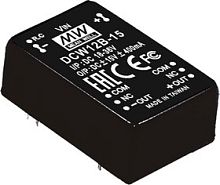 Источник питания DC-DC, 12Вт, вход 9…18В, выходы ±12В/±0.1...0.5А, изоляция 1500В DC, дистанционное включение, DIP24 32х20.3х12,2мм, -25...+71С | код DCW12A-12 | MeanWell