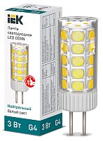 Лампа светодиодная CORN капсула 3Вт 12В 4000К керамика G4 | код LLE-CORN-3-012-40-G4 | IEK
