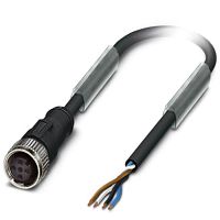 Кабель для датчика / исполнительного элемента SAC-4P-20,0-PVC/M12FS BK | код 1527715 | PHOENIX CONTACT