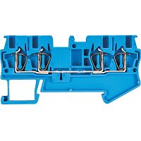 Проходная клемма, 4 точки подключения, тип фиксации провода: пружинный, номинальное сечение: 1,5 мм кв., 17,5A, 500V, ширина: 4 мм, цвет: синий, тип монтажа: DIN 35 | код 56.702.5153.6 | Wieland