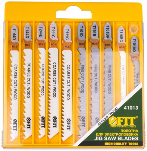 Набор полотен для электролобзика 10шт(T101D T111Cx2 T101B T119BO T144Dx2 T244D T101AO T101BR) FIT 41013