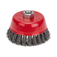 Щетка чашечная для УШМ, крученая стальная проволока, 100мм, М14 KRANZ | код KR-91-1234 | KRANZ