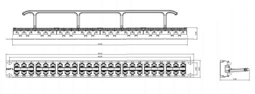 Патч-панель высокой плотности 19 1U 48 портов RJ-45 категория 5e Dual IDC