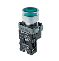 Кнопка с LED подсветкой, зеленая, 24V AC/DC, 1NO, металл MTB2-BW3361 | код 54249 | MEYERTEC