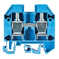Проходная клемма, тип фиксации провода: винтовой, номинальное сечение: 16 мм кв., 76A, 800V, ширина: 12 мм, цвет: синий, тип монтажа: DIN 35 | код 57.516.0155.6 | Wieland