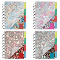 Блокнот МАЛЫЙ ФОРМАТ (115х152 мм) А6, 150 л., гребень сбоку, пластиковая обложка, 4 разделителя, клетка, BRAUBERG, Кружево, 125389 | код 125389 | BRAUBERG