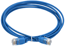 ITK Коммутационный шнур кат.5E UTP LSZH 1м slim язычок син. | код PC03-C5EUL-1M-SL-WT | ITK by IEK