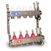 Группа коллекторная с расходомерами (евроконус 3/4дюйм) нерж. сталь SUS 304 1дюйм х4 выхода | код 42496 | RTP