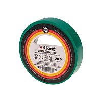 Изолента ПВХ KRANZ 0.13х15 мм, 20 м, зеленая (10 шт./уп.) | код KR-09-2603 | KRANZ