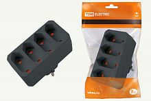 Блок на 4 гнезда 2П 2,5 А 250 B под плоскую вилку черный TDM | код SQ1806-0303 | TDM