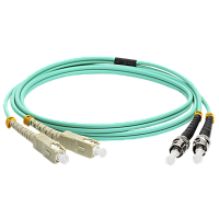 Патч-корд оптический LANMASTER, дуплексный, SC/PC-ST/PC, OM3, LSZH, 20 м | код LAN-2SC-2ST/OM3-20 | LANMASTER