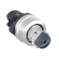 Головка переключателя с ключом на 2 положения с фиксацией стандартная ручка, черный, алюминий | код M22S-KL2A | DKC