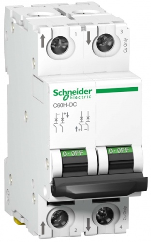 Выключатель автоматический двухполюсный C60H-DC 25А C 10кА | код. A9N61533 | Schneider Electric 