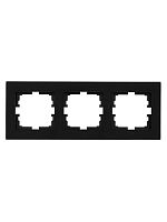 Рамка 3-местн. гориз. VESNA стекло черн. LEZARD 742-5880-148