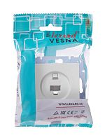Розетка компьютерная 1-м СП Vesna механизм бел.