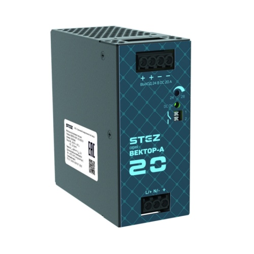 Источники питания ВЕКТОР-А-БП-1AC/24DC/20 | код 50100004 | СТЭЗ