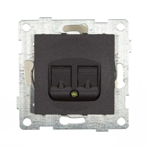 Розетка компьютерная 1-м СП Bravo RJ45 механизм графит | код С10К1-010 | GUSI Розетка компьютерная 1-м СП Bravo RJ45 механизм графит | код С10К1-010 | GUSI