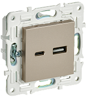 SKANDY Роз. USB A+C 3,1А SK-R14Sh шамп. IEK | код SK-U22-D31-K37 | IEK