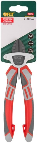 Бокорезы ''Эталон'', CrV сталь, ребра жесткости на губках, тефлоновое покрытие, 3К прорезиненные ручки 180 мм | код 50692 | FIT фото 3