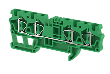 Клемма проходная пружинная 4 мм2 на 4 подключения, зеленая SQ4-2X2-GREEN | код 2103060003 | Elmex