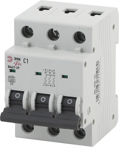 Автоматический выключатель Pro NO-900-39 ВА47-29 3P 5А кривая C | код. Б0031771 | ЭРА 