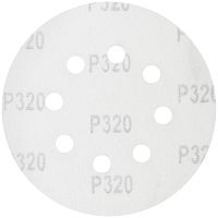 Круги шлифовальные с отверстиями (липучка), алюминий-оксидные, 125 мм, 5 шт Р 320 | код 39790 | FIT