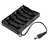 Батарейный отсек RUICHI AA 6x1 DC2.1*5.5 мм (L)=15CM, с разъёмом | код 103151 | Ruichi