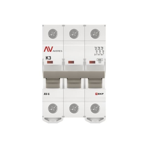 Выключатель автоматический AV-6 3P 3A (K) 6kA EKF AVERES | код mcb6-3-03K-av | EKF фото 5