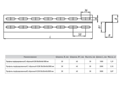 Профиль перфорированный Z-образный К238 30х40х2000 мм (2 мм) | код ppz3040-2-2 | EKF фото 3 Профиль перфорированный Z-образный К238 30х40х2000 мм (2 мм) | код ppz3040-2-2 | EKF фото 3