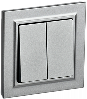 BRITE Выключ. 2-кл. 10А в сб. ВСР10-2-0-БрА алюм. IEK | код BR-V20-0-10-K47-F | IEK