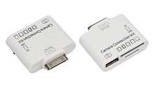 Адаптер для iPhone 4 на USB, SD, microSD для переноса фото белый | код 18-0154 | REXANT