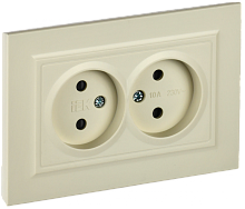 BRITE Роз. 2-я без з/к с з/ш 10А в сб. РСш12-2-БрКр беж. IEK | код BR-R23-10-K10-F | IEK