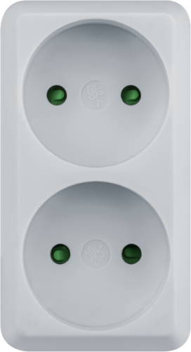 Тройник на 2 гнезда без заземления NAD-L-2X-C-WH | код 94671 | Navigator Group