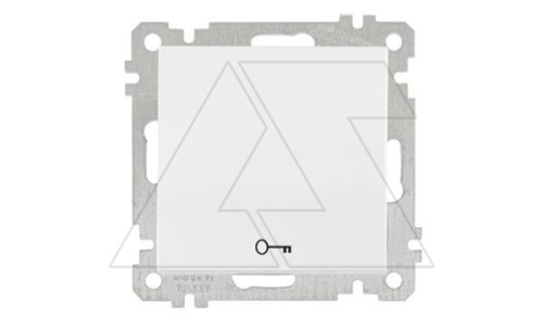 21 - Выключатель кнопочный, символ - ключ, пруж. зажимы, белый | код 2100-407-0101K | Mutlusan