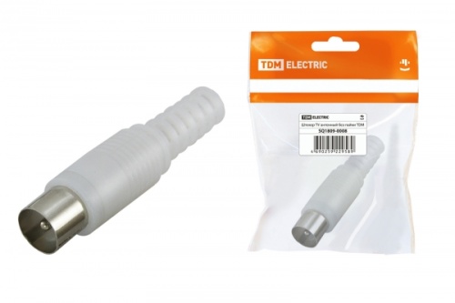 Штекер TV антенный пласт. без пайки белый, инд. упаковка TDM | код SQ1809-0008 | TDM Штекер TV антенный пласт. без пайки белый, инд. упаковка TDM | код SQ1809-0008 | TDM