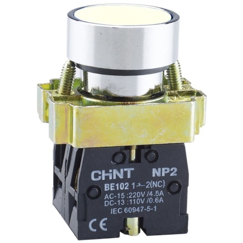 Кнопка управления NP2-BA15 без подсветки белая, 1НО+1НЗ, IP40 (R) | код 574369 | CHINT